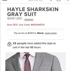 INDOCHINO Custom 3 Pc Hayle Sharkskin Gray Suit